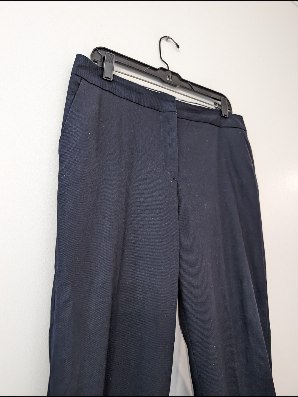 Talbots Navy Cropped Straight-Leg Pants with Scalloped Hem - Picture 4 of 8